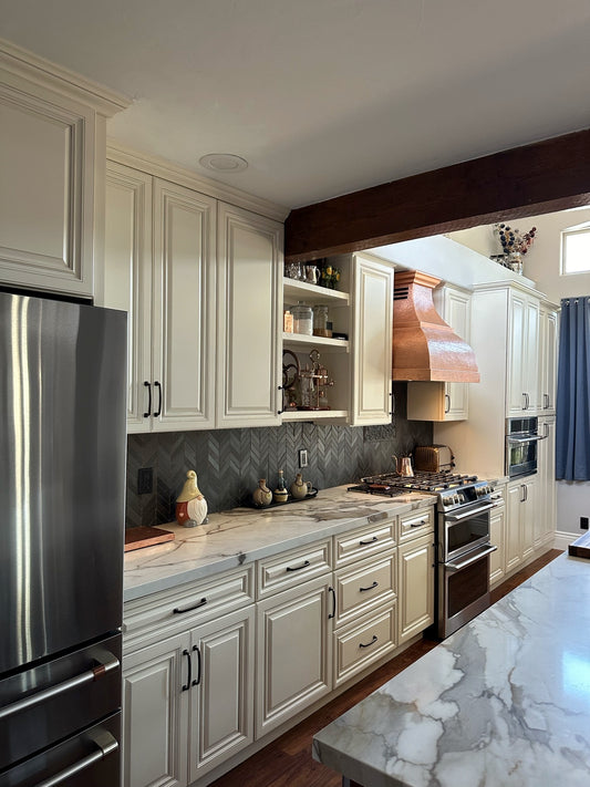 counter top type, whole bathroom remodel, white dove kitchen cabinets