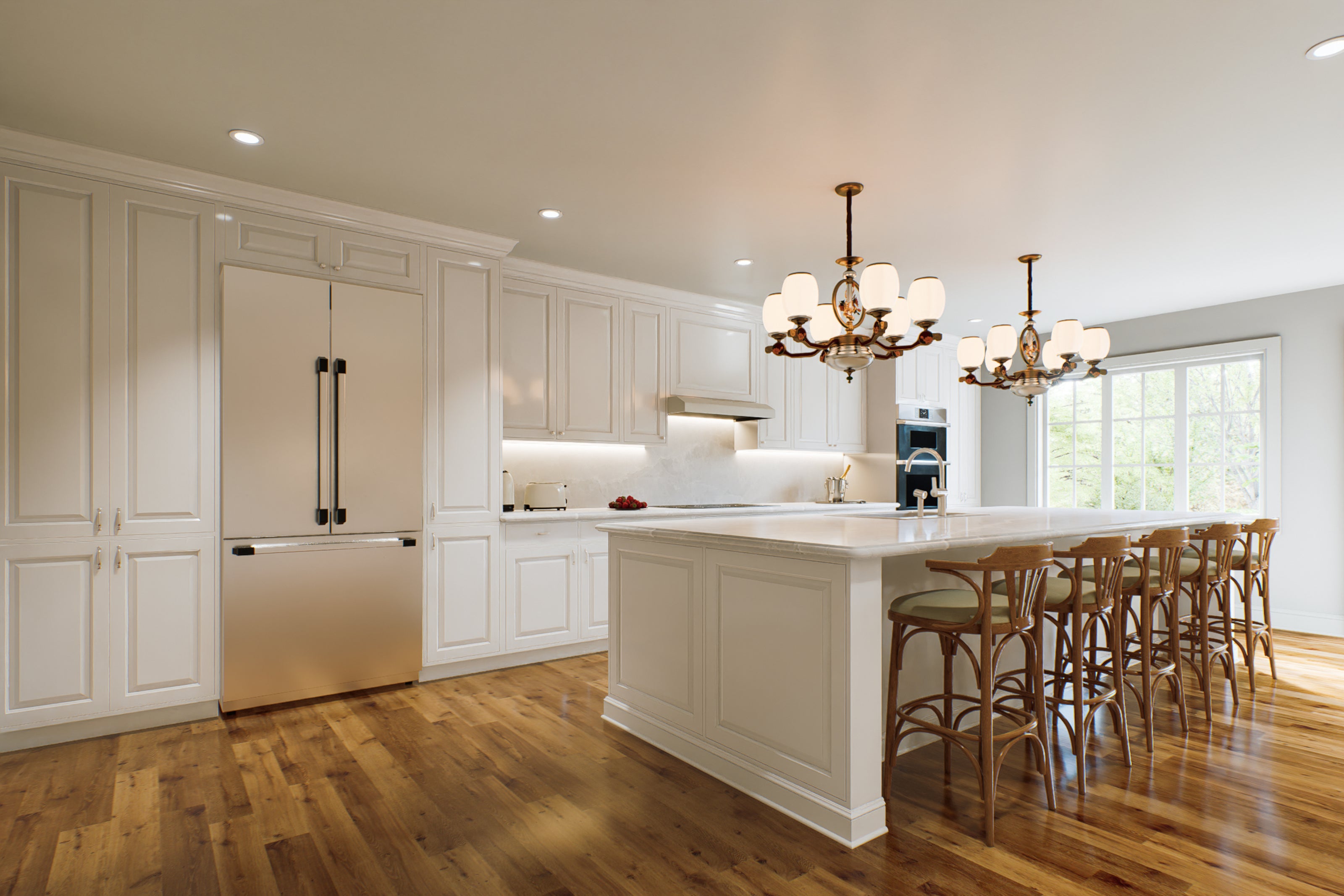 Custom kitchen cabinetry with modern cabinets, built-in storage and premium finishes