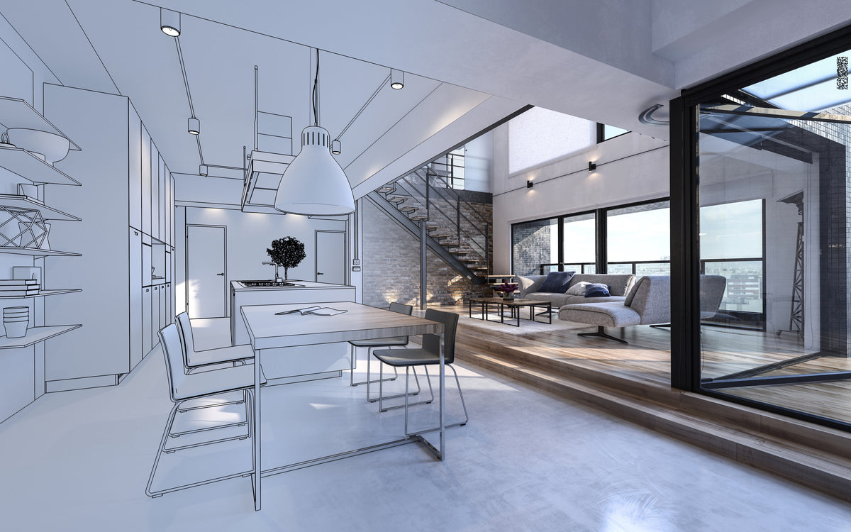 Whole-home remodeling project with updated kitchen, flooring and modern interior finishes